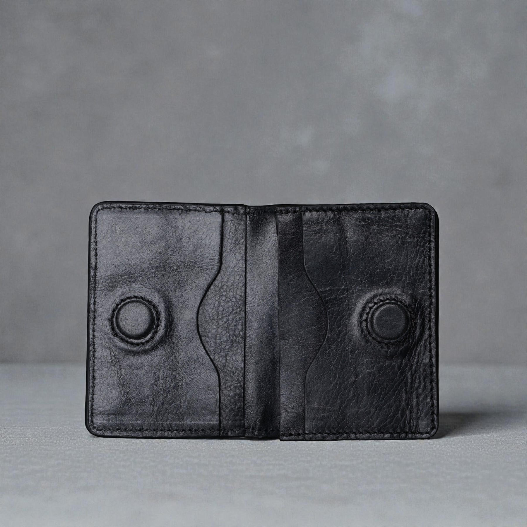 Zays Premium Leather Magnetic Card Holder - Slim and Eco-Friendly Mini Wallet for Unisex - Handmade Secure Compact and Stylish Design (ZCW109 - Black)