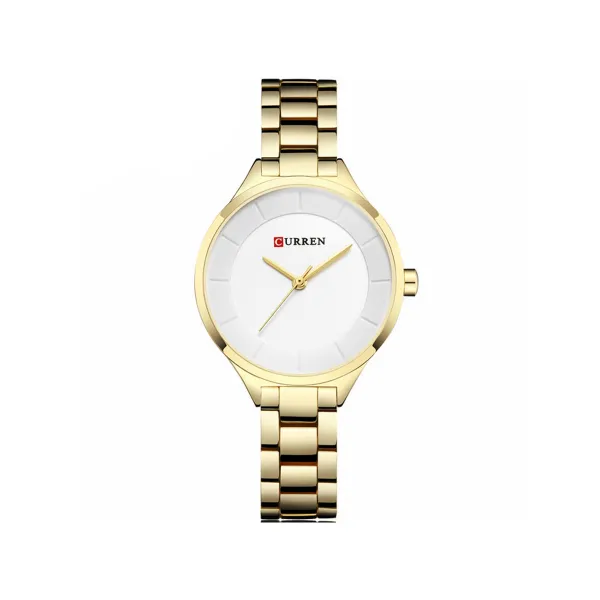 Curren C9015L Stainless Steel Analog Watch for Women – Gold & White