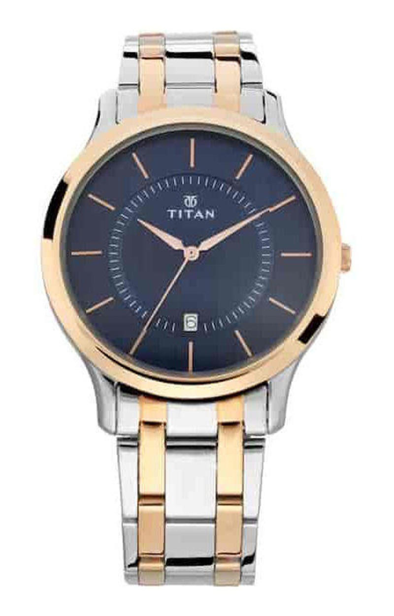 Titan 1825KM01 Analog Date Dual Tone Stainless Steel Watch for Men