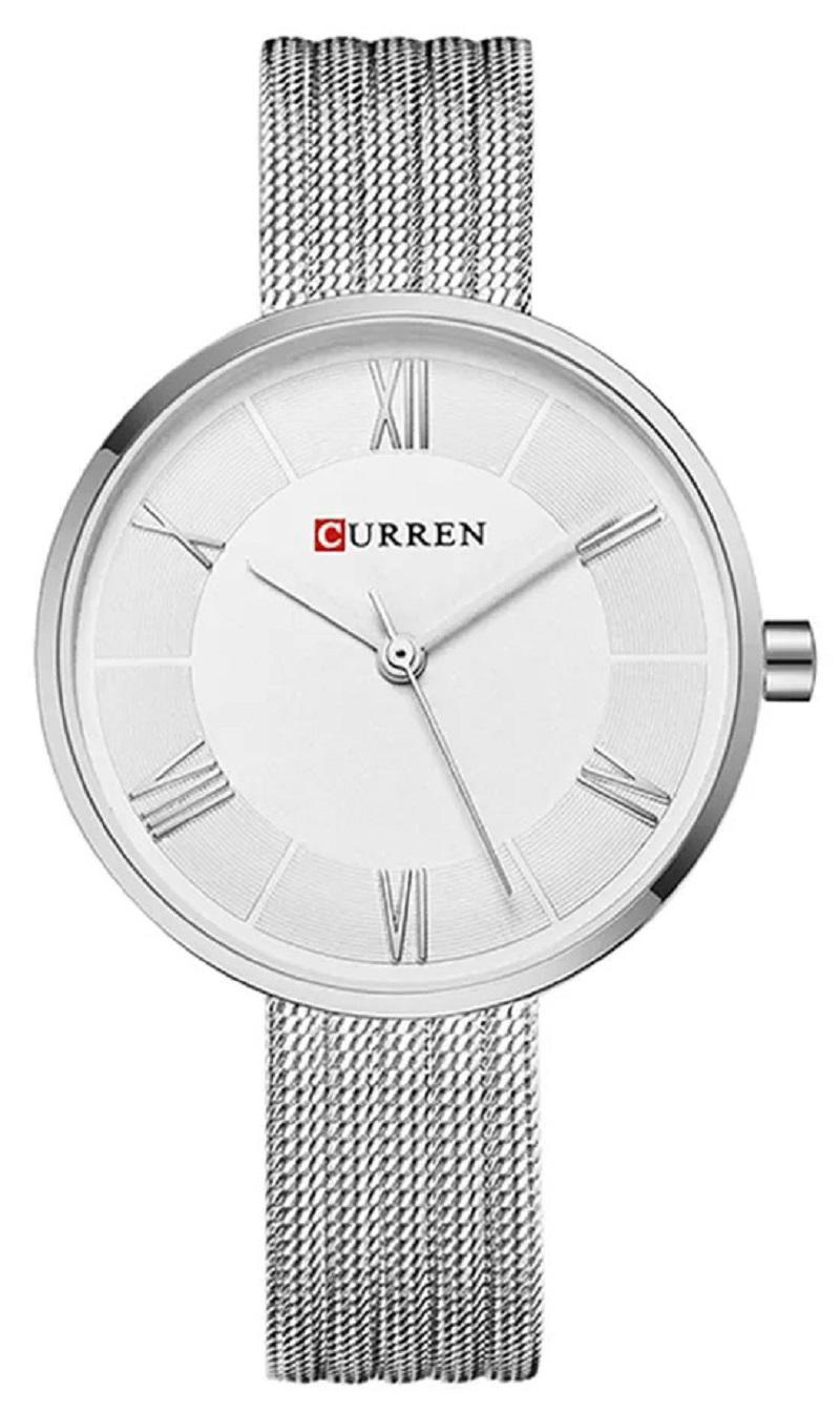 CURREN C9020SL Classic Chain Watch for Women- Silver