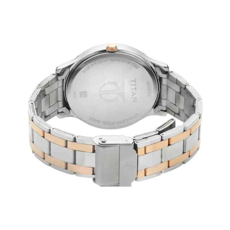 Titan 1825KM01 Analog Date Dual Tone Stainless Steel Watch for Men