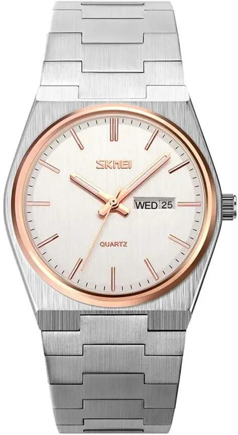 Skmei 9288 Stainless Steel luxury Watch for Men’s - Silver Gold