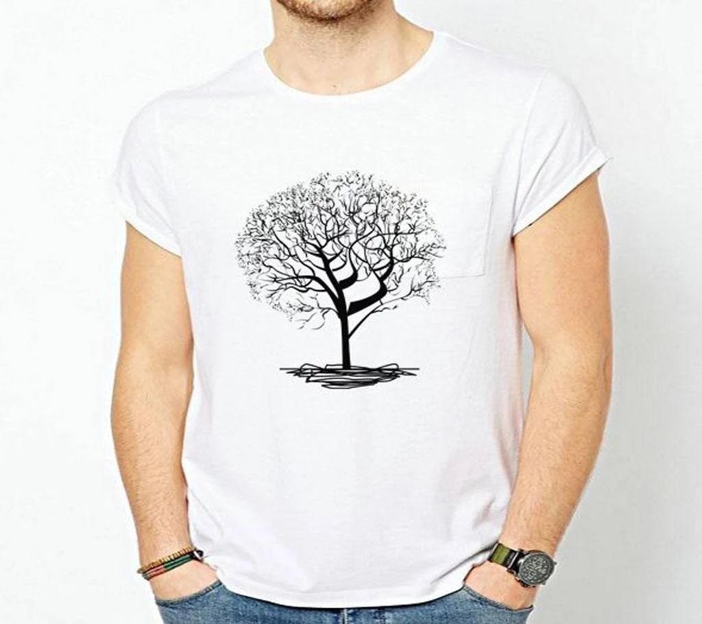 Stylish Half Sleeve Jersey Fabrics T-Shirt For Men