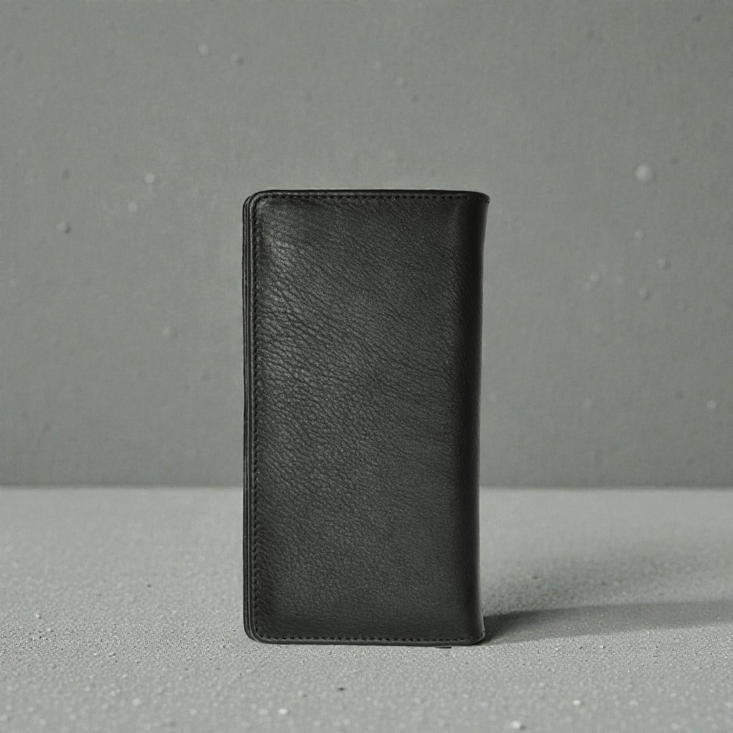 Zays Handcrafted Premium Eco Friendly Leather Long Wallet for Mobile and Many things - Slim Durable and Stylish Wallet for Unisex - Top-Grain Leather Compact and Lightweight (ZLW107-Black-I)