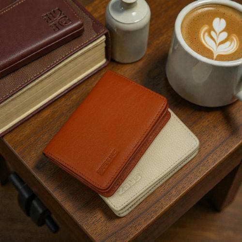 Zays Premium Leather Magnetic Card Holder - Slim and Eco-Friendly Mini Wallet for Unisex - Handmade Secure Compact and Stylish Design (ZCW110 - Brown - II)