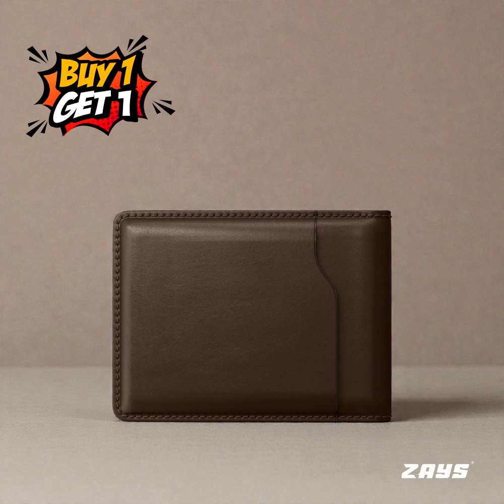 Zays Special Buy1 Get1 Offer - Premium Leather Belt and Wallet - Huge Savings on Quality Leather Accessories (ZSW102-ZMB102-Chocolate)