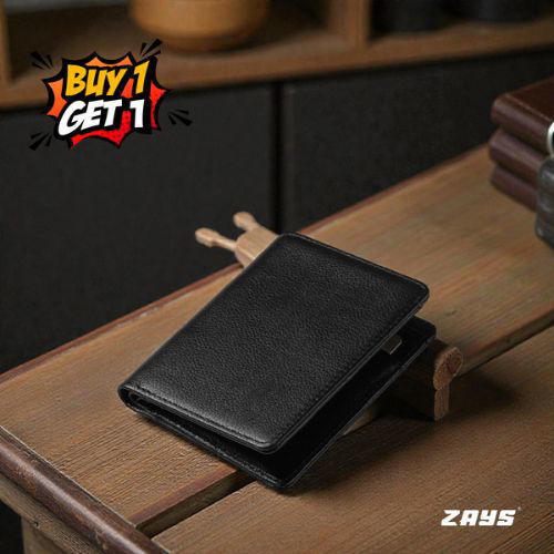 Zays Special Buy1 Get1 Offer - Premium Leather Belt and Wallet - Huge Savings on Quality Leather Accessories (ZSW126-ZMB101-Black)