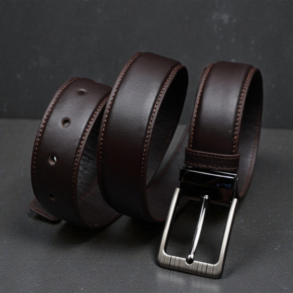 Zays Handcrafted Leather Belt for Men - Full-Grain Cowhide Adjustable Fit Stylish and Long-Lasting Designed for Office Traditional and Casual Use - Sweat-Resistant Anti-Crack Build Ideal for Daily Wea