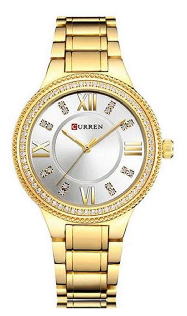 CURREN C9004L Stainless Steel Watch for Women – Gold & White
