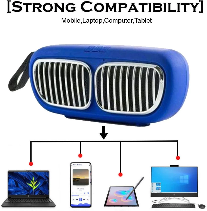 Portable Wireless Nbs-11 Bluetooth Speaker High Bass and Clear Sound Pendrive Support/Micro SD Card Slot with Built-in Microphone