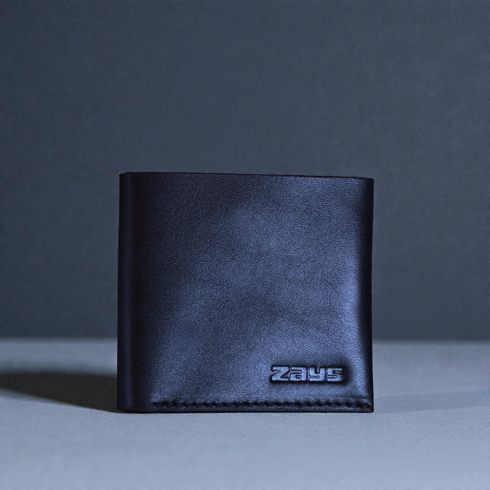 Zays Handcrafted Premium Eco-Friendly Leather Bifold Wallet - Slim Durable and Stylish Short Wallet for Unisex ZSW109-Black Suta