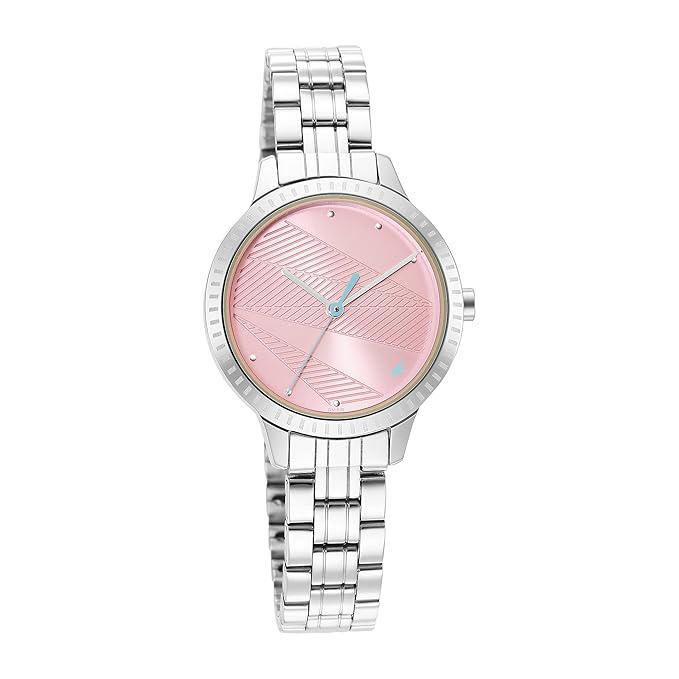 Fastrack 6267SM02 Stunners Analog Pink Dial Metal Watch for Girls