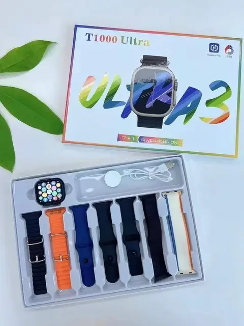T1000 Ultra Smart Watch – Big Screen Fitness Tracker (7-in-1 Edition)