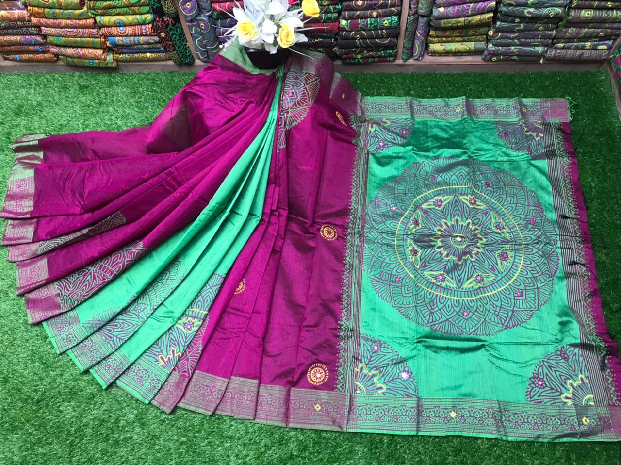 এমব্রয়ডাড়ী ধুপিয়ানসিল্ক শাড়ী