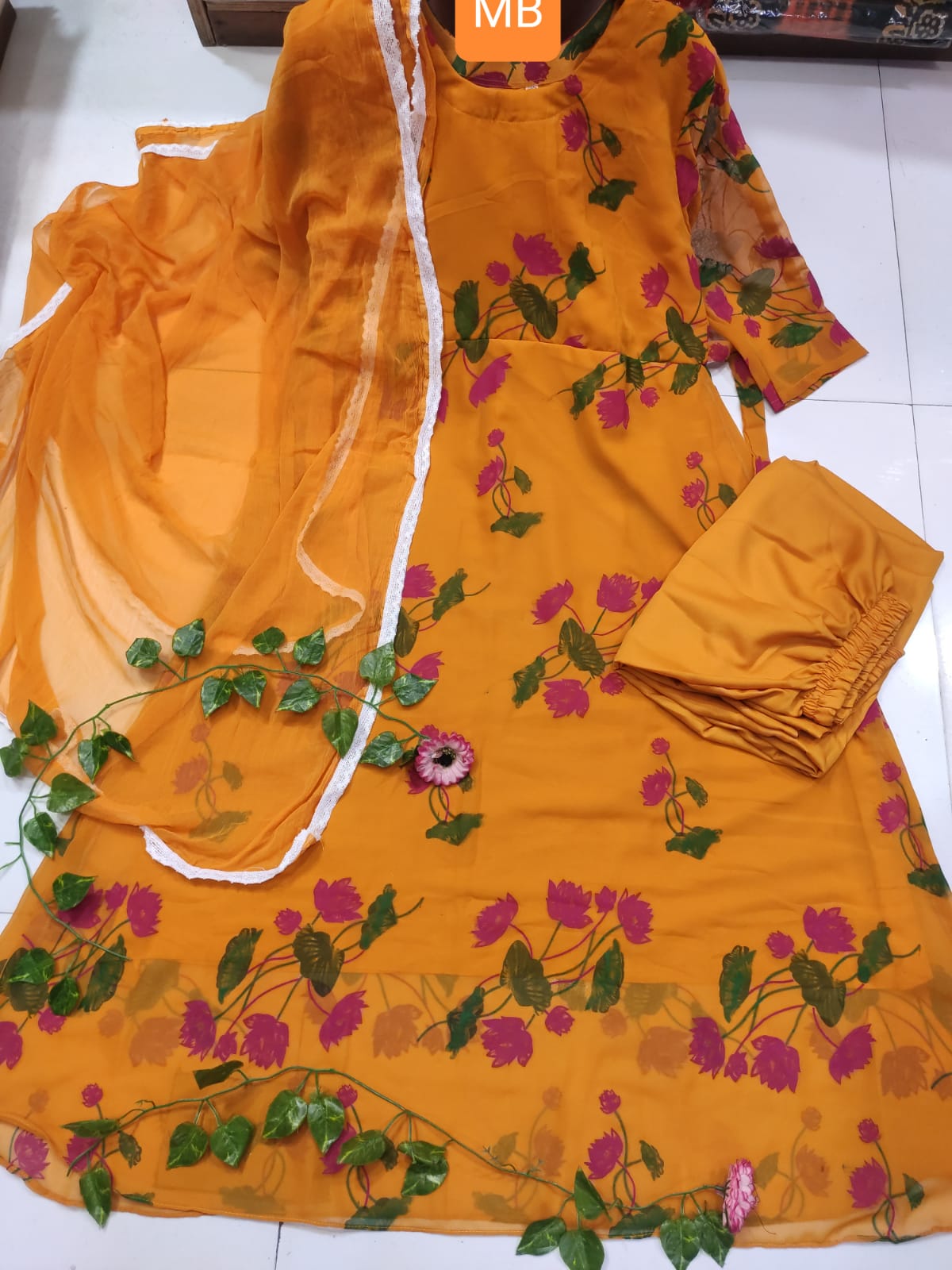 Readymade Gown Three Piece