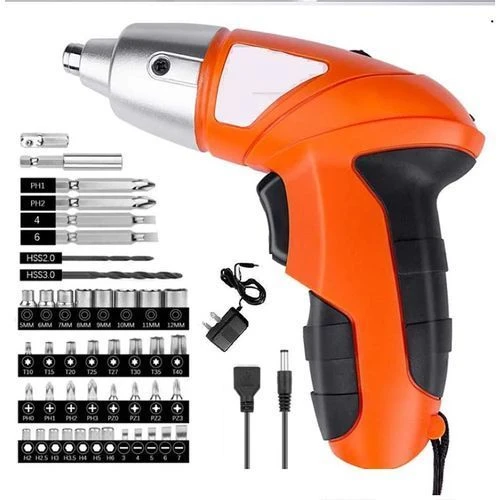 45 in 1 Cordless Electric Screwdriver with Bits Holder with LED Light Screwdriver, Rechargeable Screwdriver Tools Kit, Wireless Screwdriver Drill Machine with Reversible Function