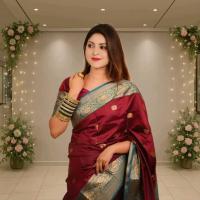 Silk Katan Saree with blause pcs