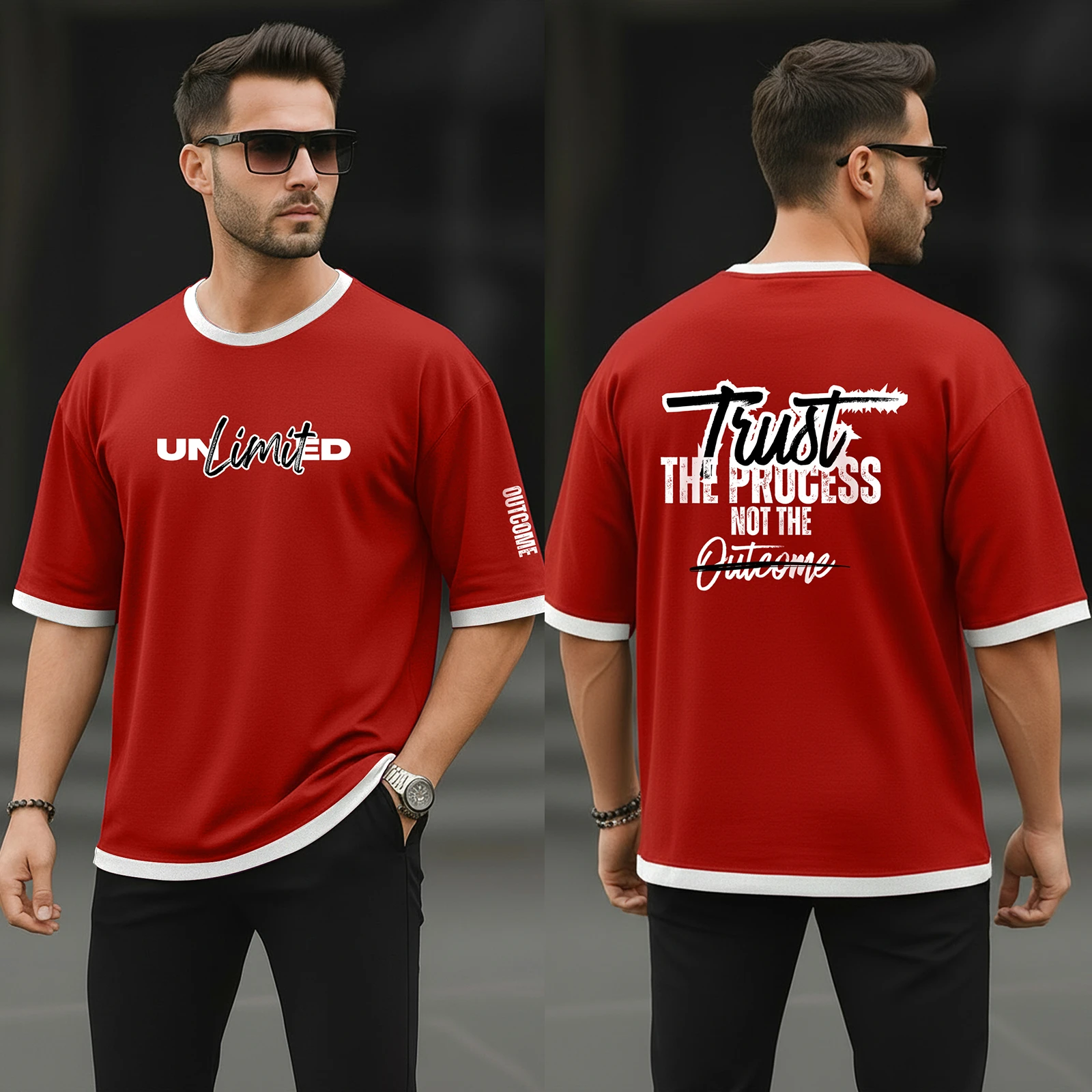 Stylish 4pc combo Drop Shoulder T-shirt