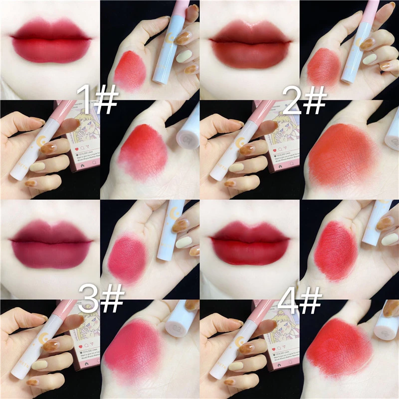 Little monster liquid 8 Pcs/set of Cigarete tube lip glaze set matte white lipstick set- 8 Colours