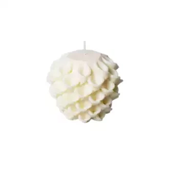 Fleur Ruffled Scented Pillar Candle -Off white Color