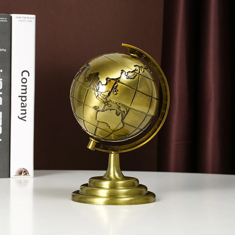 World Map 3D Rotating Glove Decoration Gift- Golden
