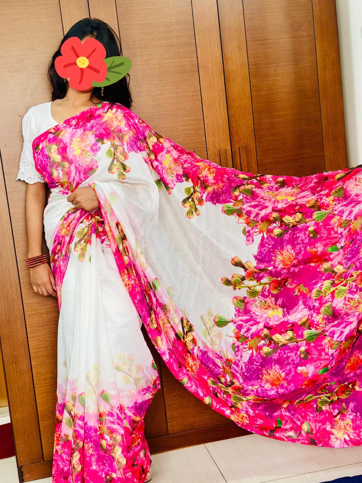 Chanduri silk sharee