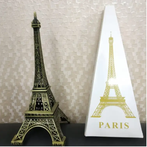 World Map 3D Rotating Glove Decoration Gift- Golden & Eiffel Tower Metal Showpiece Decoration Gift