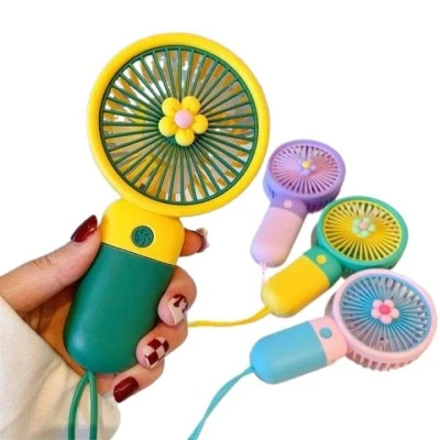 Handheld Portable Desktop Table USB Rechargeable Sports Pocket Mini Fan with Lanyard