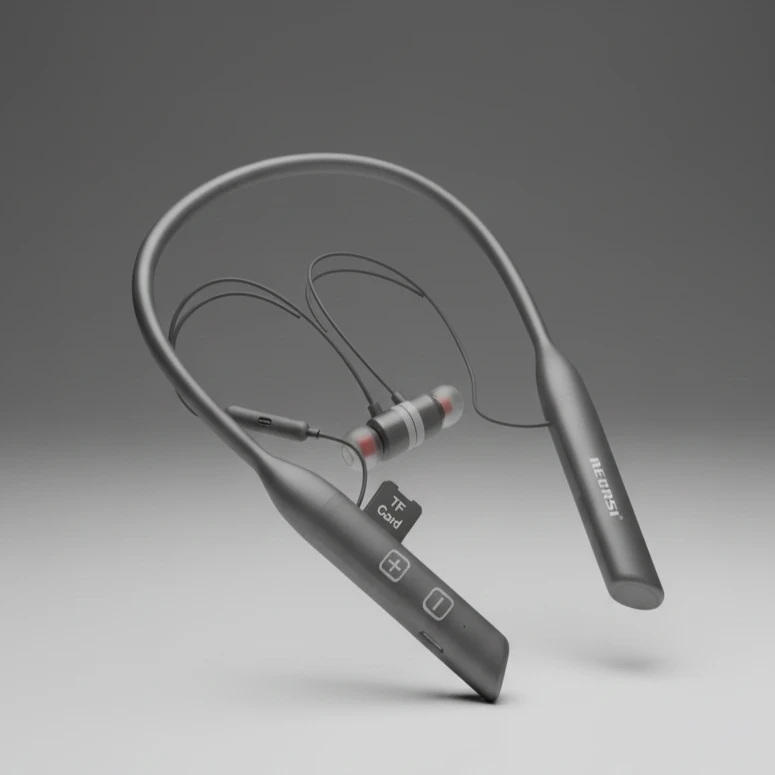 RECRSI RE-NY028 Hanging Neckband Earphone - Black