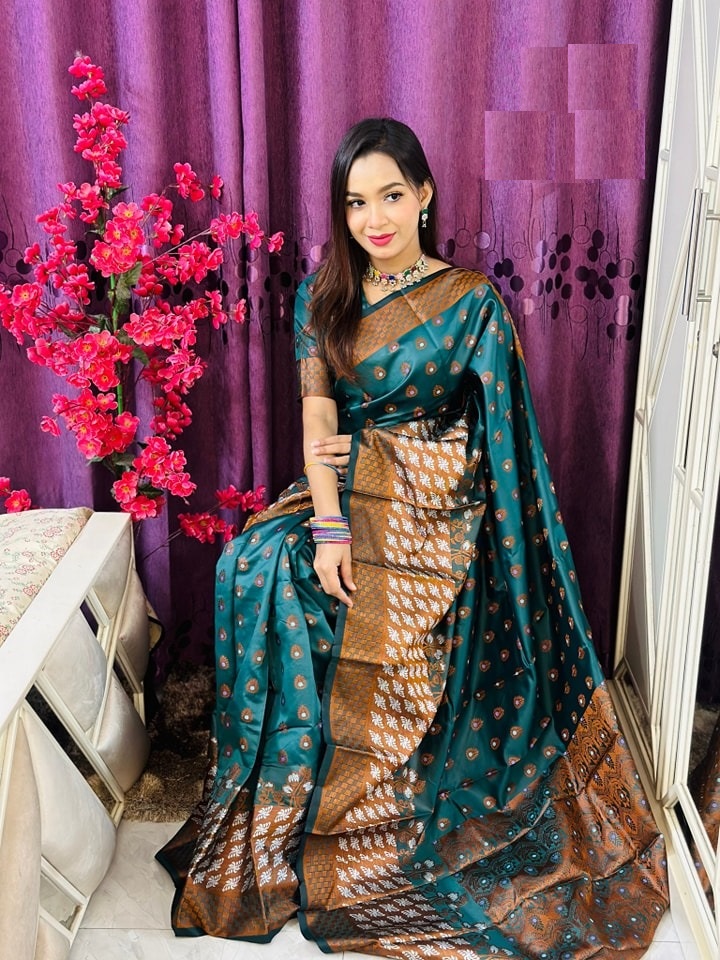 Soft silk katan sharee