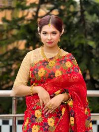 Half Silk Handprited Sarees
