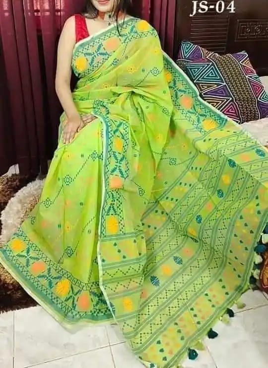 হাফ সিল্ক স্ক্রিন প্রিন্ট শাড়ি