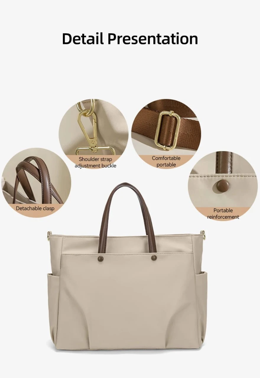 Women's Tote Bag Large Capacity 14 Inch & 15.6 Inch Laptop Shoulder Bag, Single Shoulder Handbag Crossbody Work Tote Bag