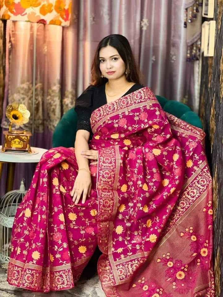 Half Silk Handprited Sarees