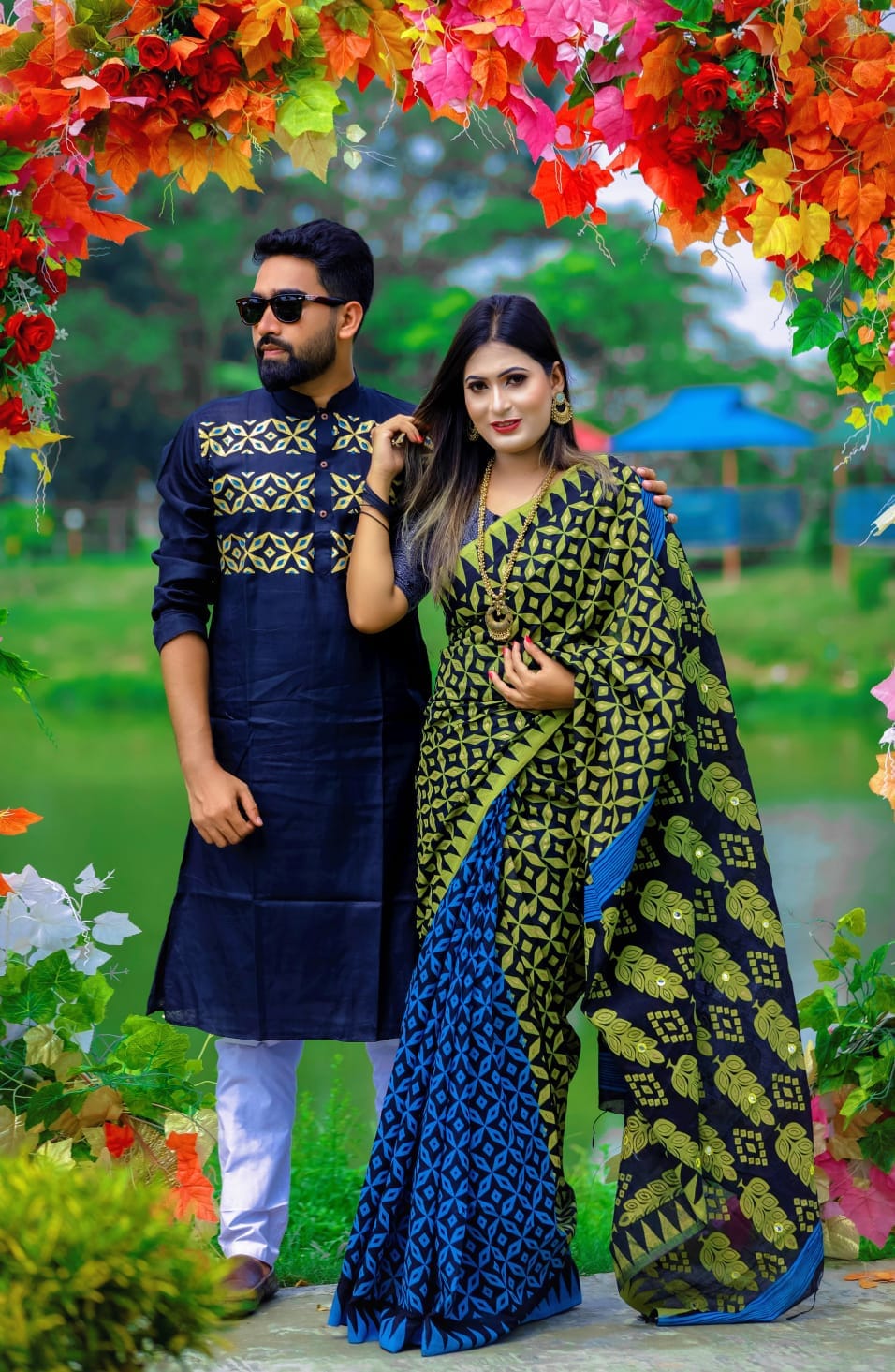 কাপল ড্রেস Couple Saree Sets