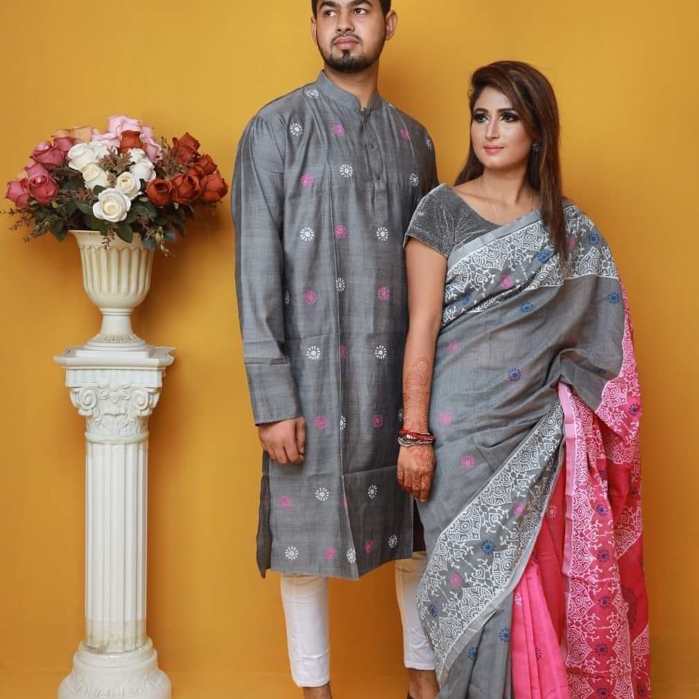 কাপল ড্রেস Couple Saree Sets