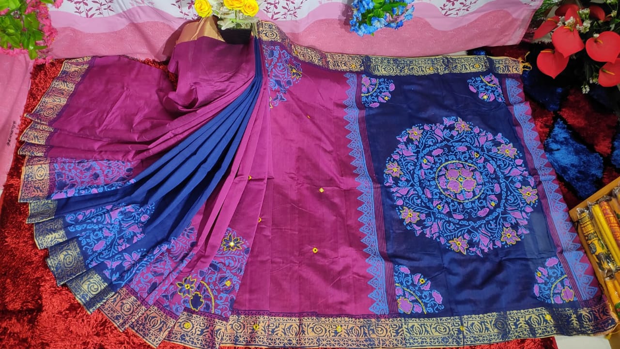 এমব্রয়ডাড়ী ধুপিয়ানসিল্ক শাড়ী