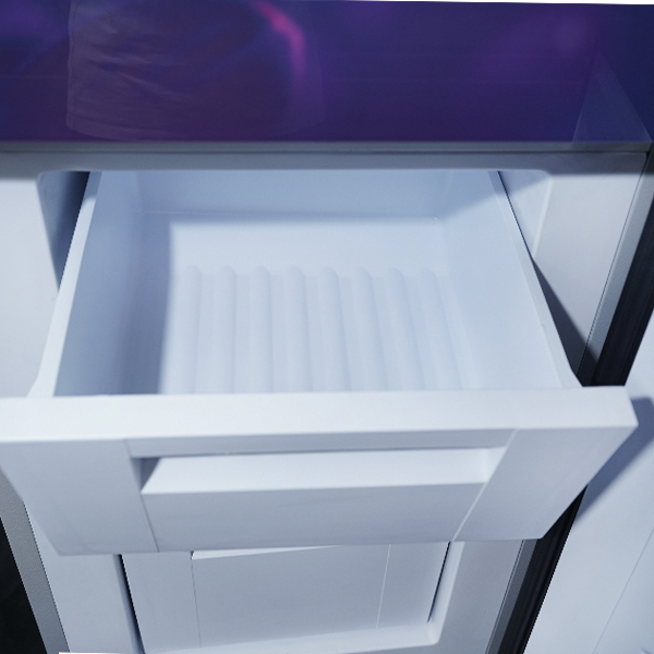 SMART Glass Door Refrigerator SER-196BS – 196 Liter | Fireworks Lily Flower Design | Bottom Mount Fridge