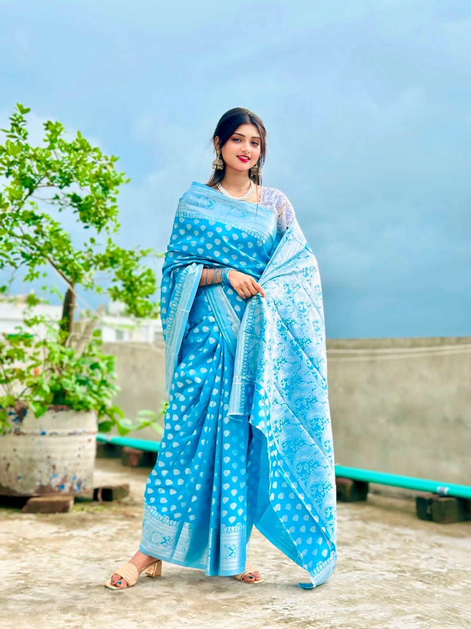 Soft silk katan sharee