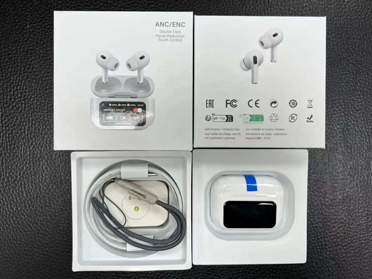 ANC Earbuds Touch Screen Display (White)