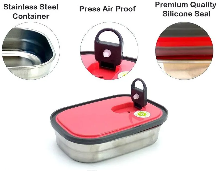 Lunch Box Tedemel Rectangle Stainless Steel Vacuum Food Containe (Medium size)