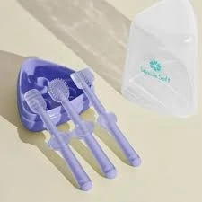 Baby Toothbrush Baby Tongue Cleaner for 0-18 Months 3pcs Set Multicolor Toddler Baby Care 3pcs set with Box