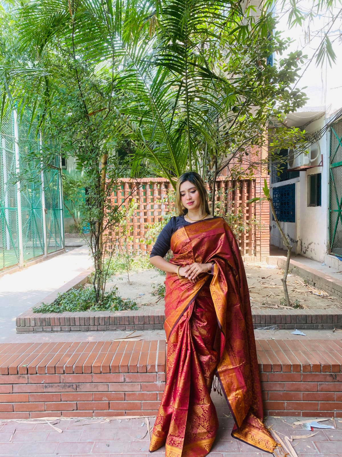 সিল্ক কাতান শাড়ি