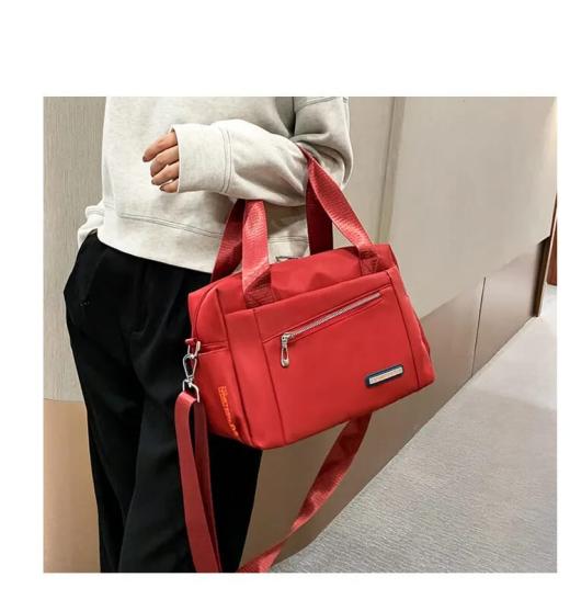 Luxury Bag Waterproof Nylon Shoulder Ladies Travel Crossbody (Red)