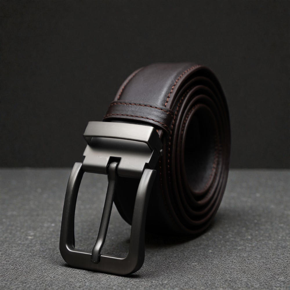 Zays Handcrafted Genuine Leather Belt for Men – Premium Quality, Adjustable, Stylish & Durable (BS104-BC101-Chocolate)