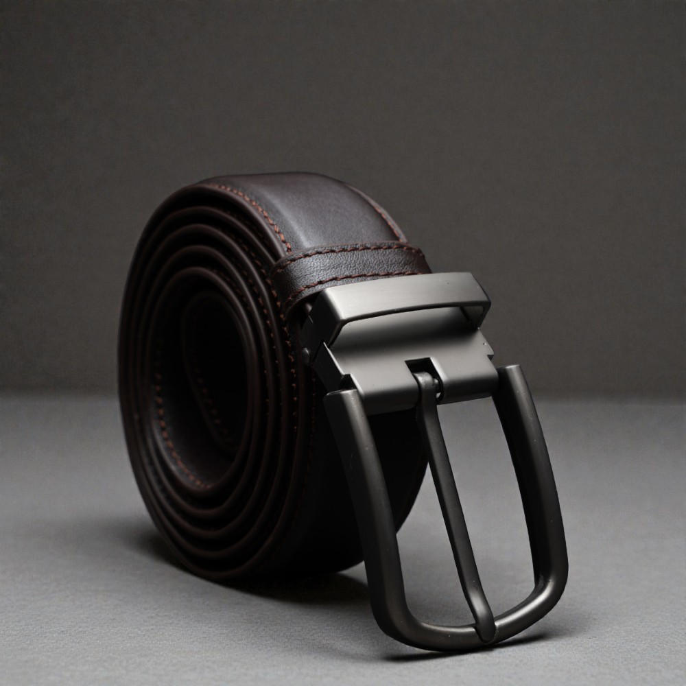Zays Handcrafted Genuine Leather Belt for Men – Premium Quality, Adjustable, Stylish & Durable (BS104-BC102-Chocolate)