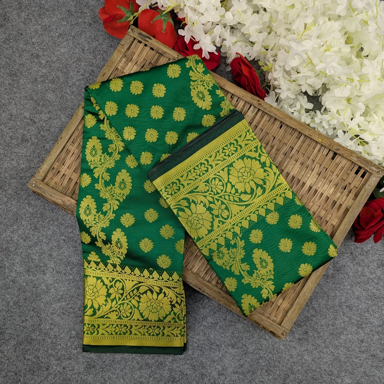 Premium Silk Katan Saree (Ocean Green, Sky Blue, Purple, Red, Green)