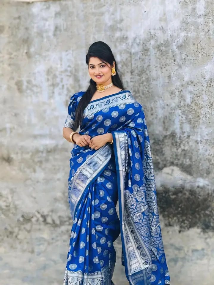 Indian soft katan sharee