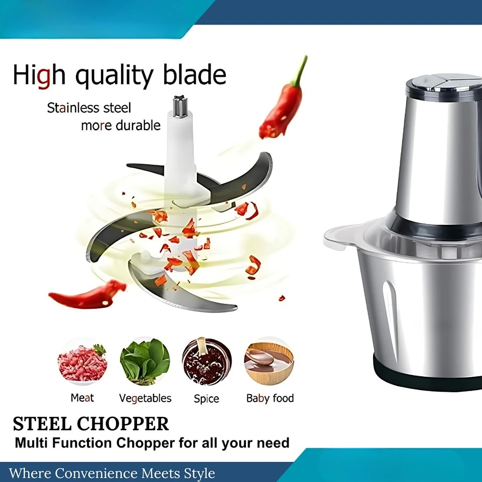 Bajaj 2000 watt high Power Stainless Steel Material High Quality and Powerfull Food Chopper Grinders