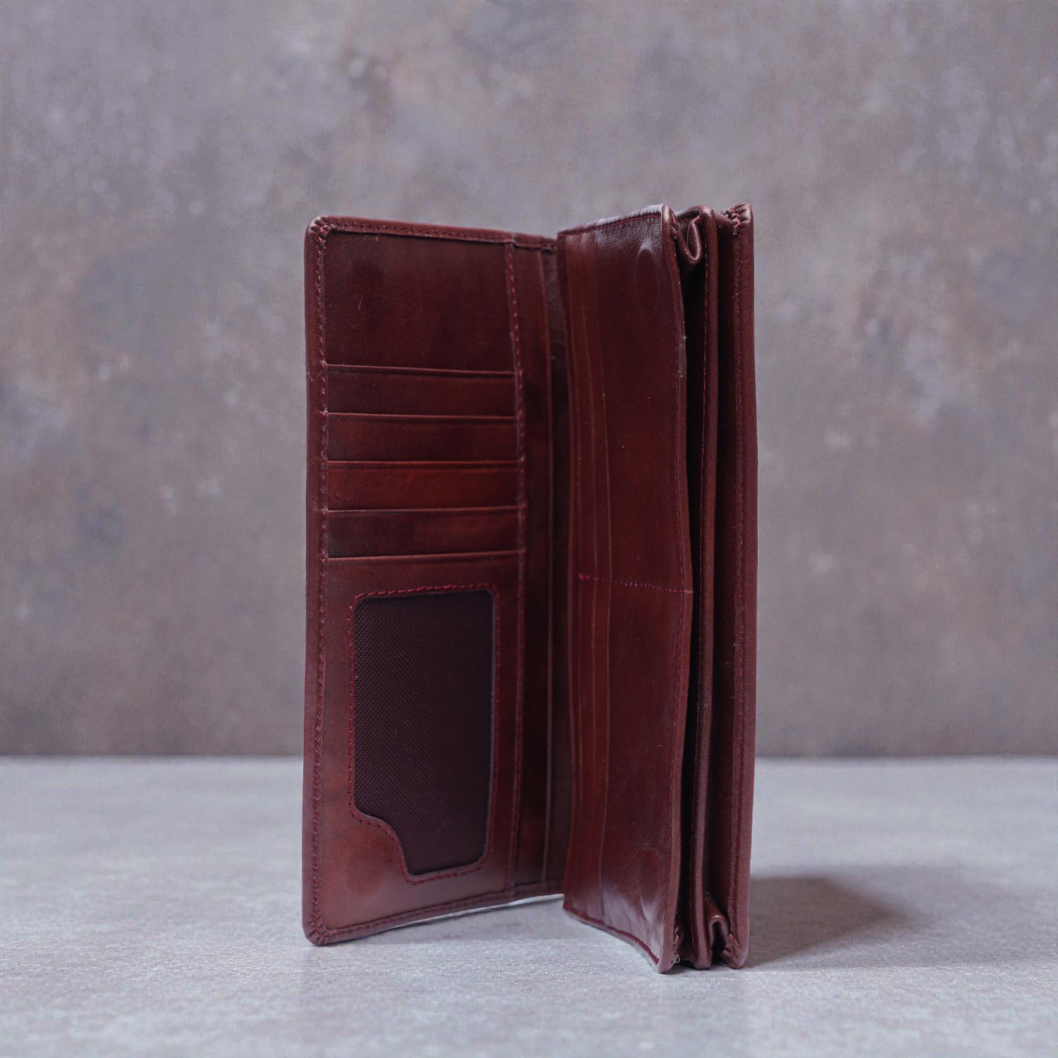 Zays Handcrafted Premium Eco Friendly Leather Long Wallet for Mobile and Many things - Slim Durable and Stylish Wallet for Unisex - Top-Grain Leather Compact and Lightweight (ZLW108-Antique Brown)